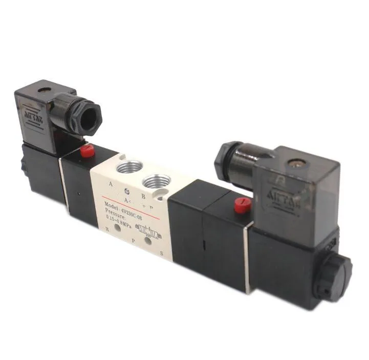1pcs 1/4'' Ports 4V230C-08 DC 12V 24V AC 110V 220V 3 Position 5 Way Air Solenoid Valve | Обустройство дома