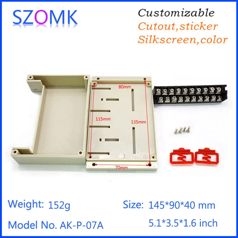 1 шт., пластиковый корпус Корпус для проекта din-рейка коробка 145*90*40 мм diy электронная Оболочка Чехол ограждение из АБС для управления