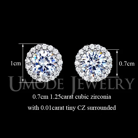 UMODE Fashion Hearts & Arrows Perfect Cut Cubic Zirconia Crystal Stud Earrings for Women Jewelry Drop Shipping 2016 UE0096