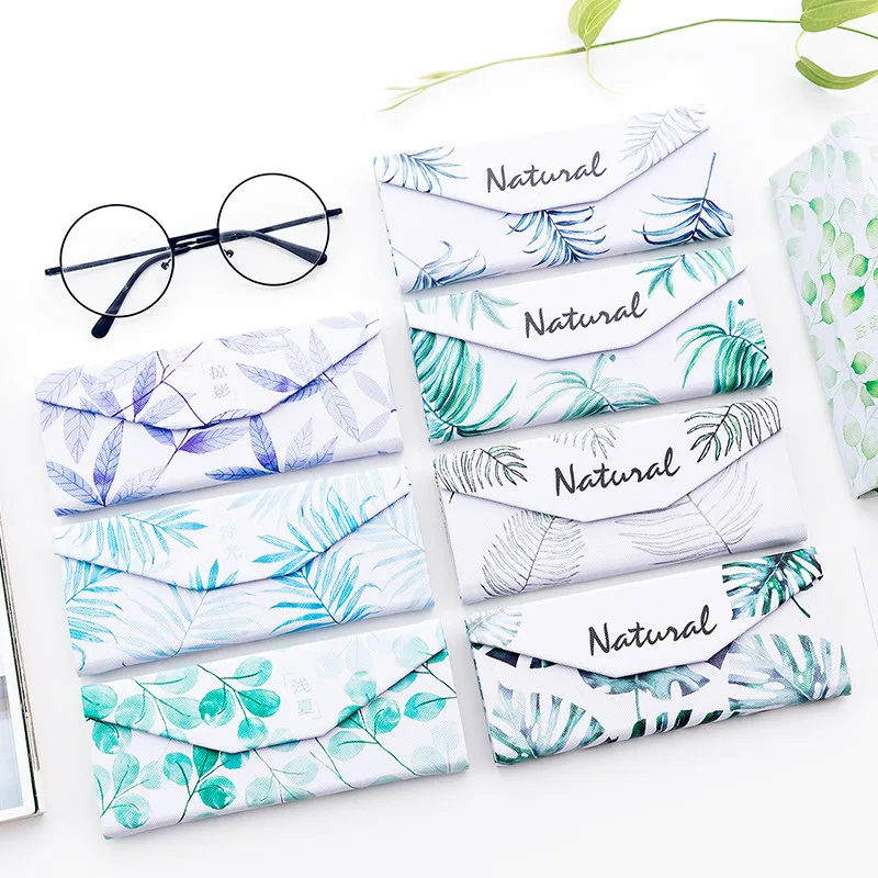 

Eyeglasses Case Portable Spectacle Cases Letter Animal Print Glasses Case Waterproof Fold Handmade Craft Art Box Bag Cases
