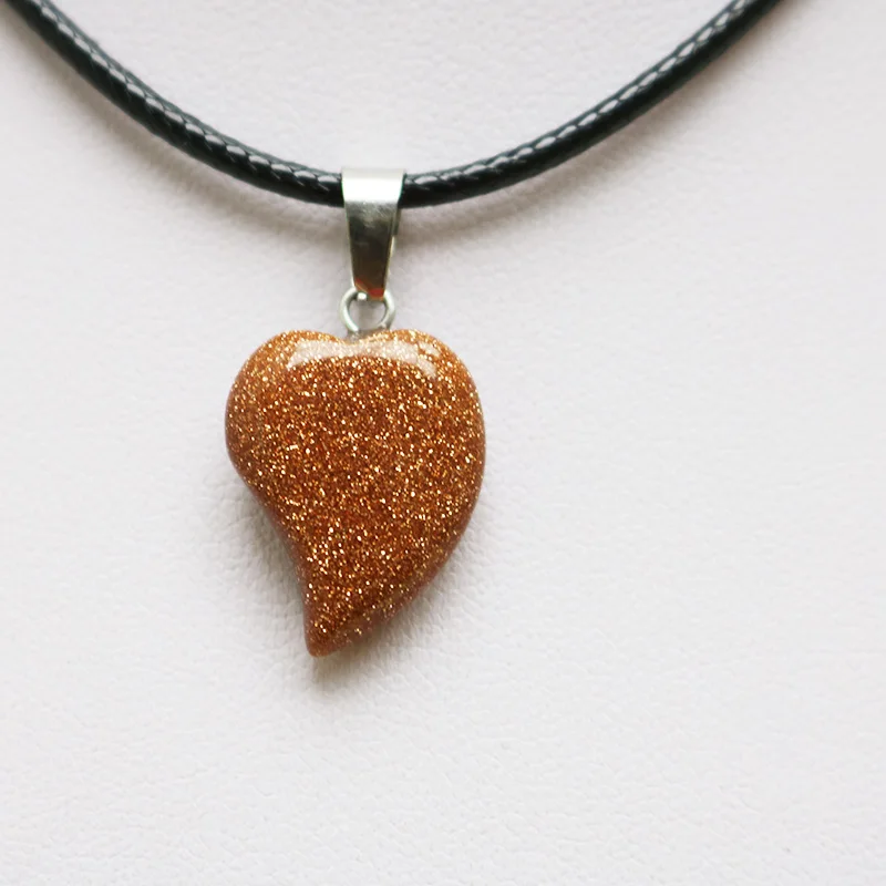 Fubaoying 1 шт. Подвеска из натурального камня Любовь Сердце Кристалл кварц Агат