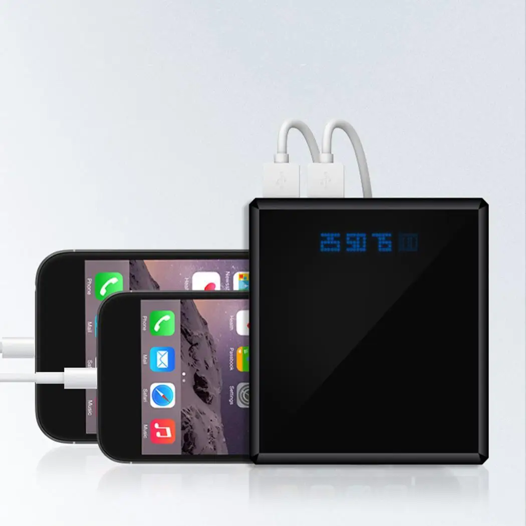 Compact Battery Charger 6000mAh 8000mAh Power Bank 18650 Fast Charge Dual USB Large Capacity External Battery Bank