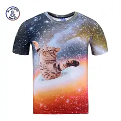 Mr.1991INC Новые поступления мужские/wo мужские 3d футболки принт яркие Звезды Космос swirl кошка крутая летняя галактика футболка Топы футболки