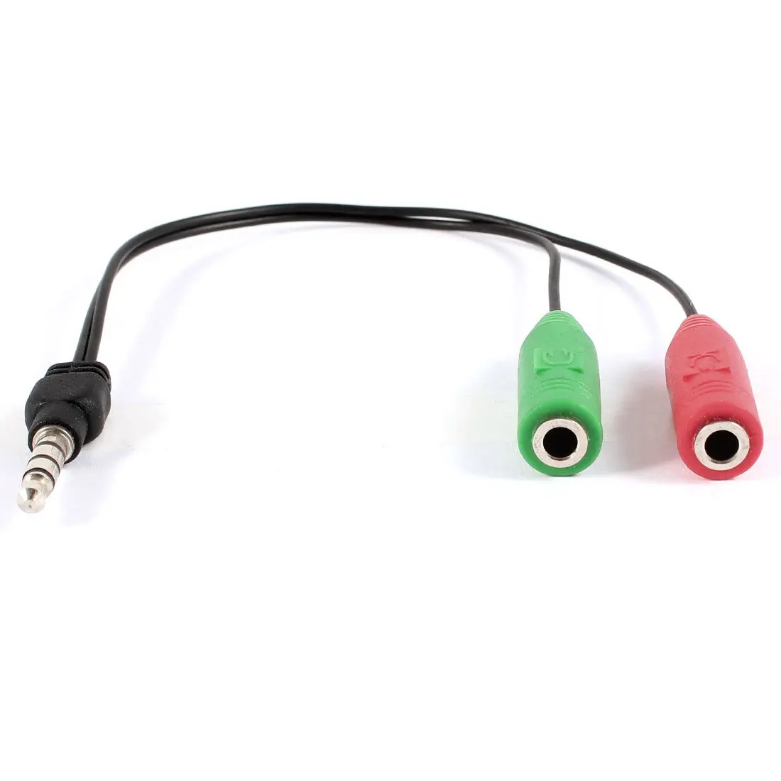 20cm 3.5mm Male to Dual Female Microphone Audio Extension Cable on