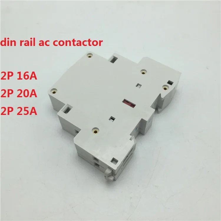 

Din Rail 2P 16A 25A 220V/230V 50/60HZ Household AC Contactor 2NO