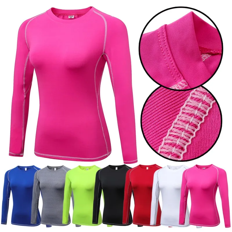 womens quick-drying long-sleeved stretch tight sports cycling exercise fitness wicking quick-drying long-sleeved shirt