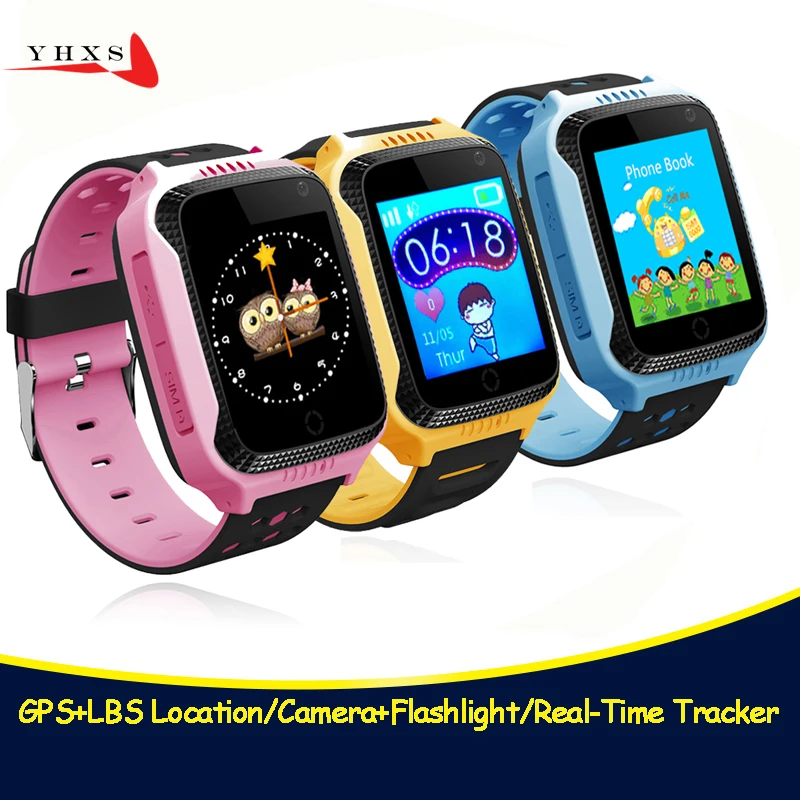 

Touch Screen Smart GPS LBS Tracker Location SOS Call Remote Monitor Camera Flashlight Watch Wristwatch for Kids Child Pk Q90