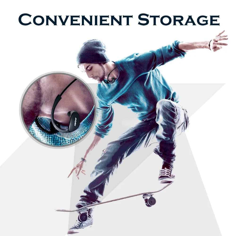 Mpow BH006 Bluetooth V4.1 Headphones Wireless Sweatproof Sport Headphone For Running Build-in Mic Hands-free Calling Earphones