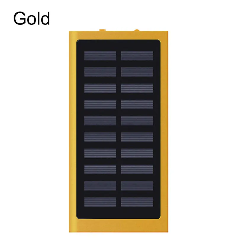 Портативное зарядное устройство 20000 мА/ч, внешний аккумулятор на солнечной батарее, а, быстрое зарядное устройство, двойной USB выход, повербанк для смартфонов