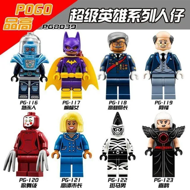 

80PCS PG8039 Super Heroes figures Gordon Alfred Kabuki Cnins Mr. Freeze Zebra Man Magpie Building Blocks Baby Toys