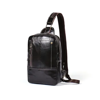 

CrossCharm Messenger Chest Bags Vintage Real Genuine Leather Crossbody Bag Luxury Black Male Shoulder Bag Mrt8210