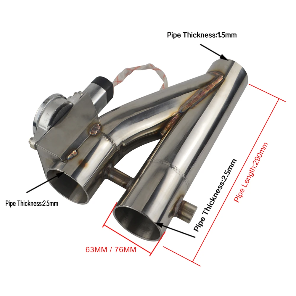US $59.50 Wlr Universal Stainless Steel 304 25 3 Electric Exhaust Downpipe Cutout ECut Out DualValve Remote Wireless