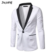 SUKIWML, Мужской Блейзер, пиджак, новинка, осенний мужской блейзер, приталенный мужской пиджак, высокое качество, мужской белый блейзер Para Hombre
