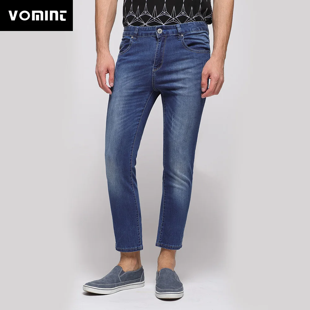Vomint 2018 New Mens Jeans Elasticity Cotton Stretch Denim Ankle length