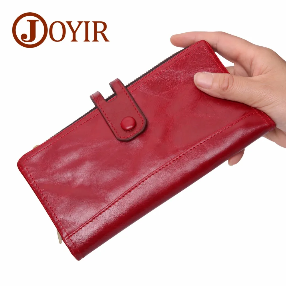 

JOYIR Unisex Genuine Leather Purse Men's Clutch Wallets for Cell Phone Card Holder Cowhide Wallet Fashion Female Male Purse RFID