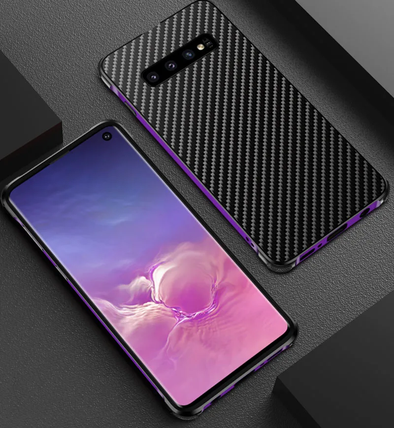 Чехол для samsung Galaxy S10 S9 Plus S10e, металлический алюминиевый бампер, чехол из углеродного волокна для samsung Galaxy Note 10 Plus