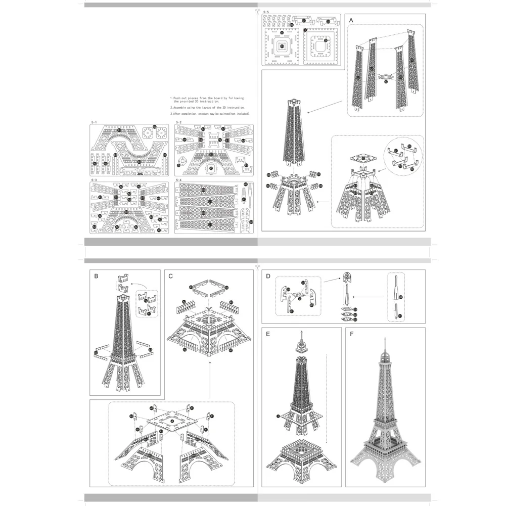 Деревянные пазлы DIY комплект для сборки игрушка для детей и подростков взрослых мира Эйфелева башня Известные здания механические 3D модели