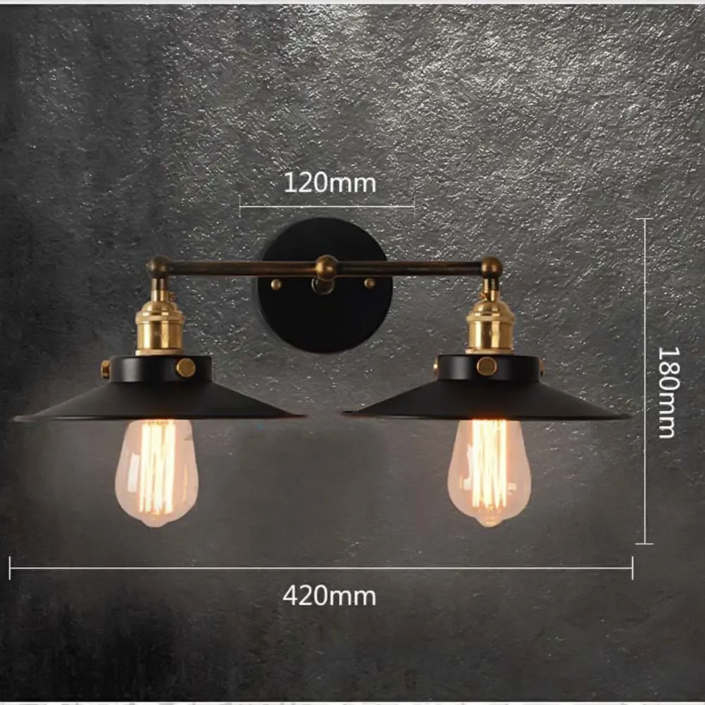 Современный винтажный лофт металлический настенный светильник с двумя головками ретро латунный настенный светильник в стиле кантри E27 Edison бра лампа 110 в/220 в