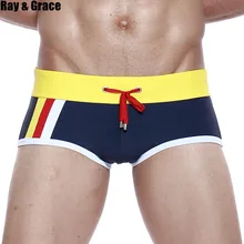 RAY GRACE мужской сексуальный костюм для плавания мужские плавки мужские трусы пляжные шорты Плавки Спортивные костюмы для серфинга обшитые мужские шорты Плавки