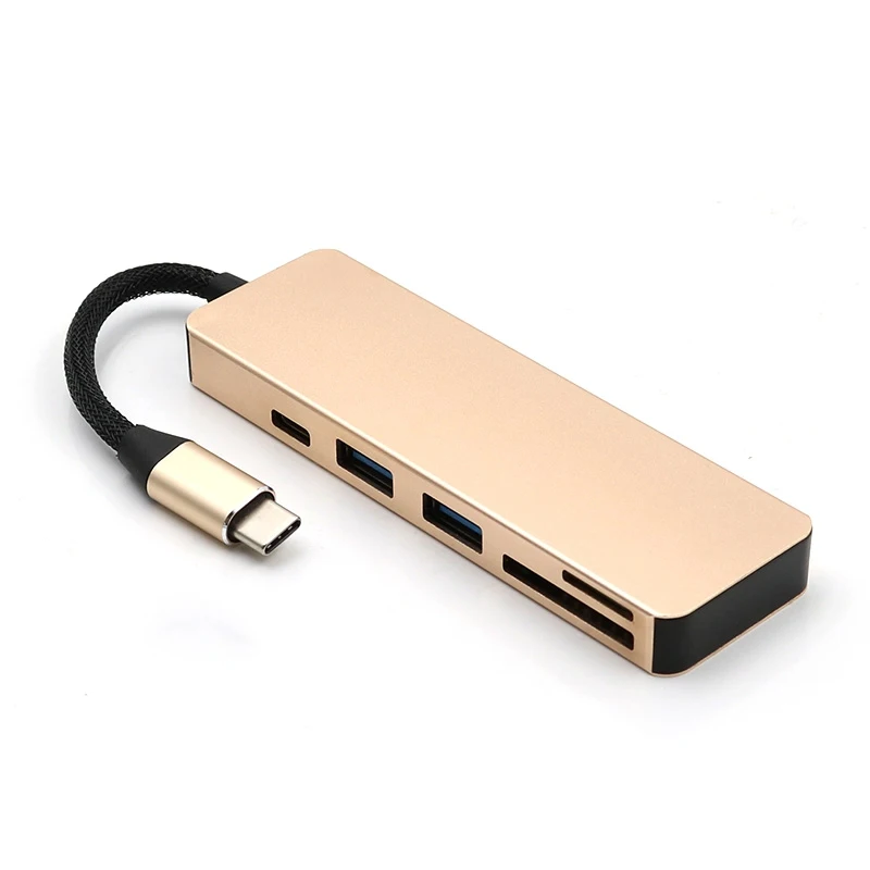 

5 in 1 USB Hub Type-C to 4 Port USB3.0+USB2.0+TF/Micro SD+SD Type C PD Adapter Charging USB-C Hub Card Reader For Mac OS Window