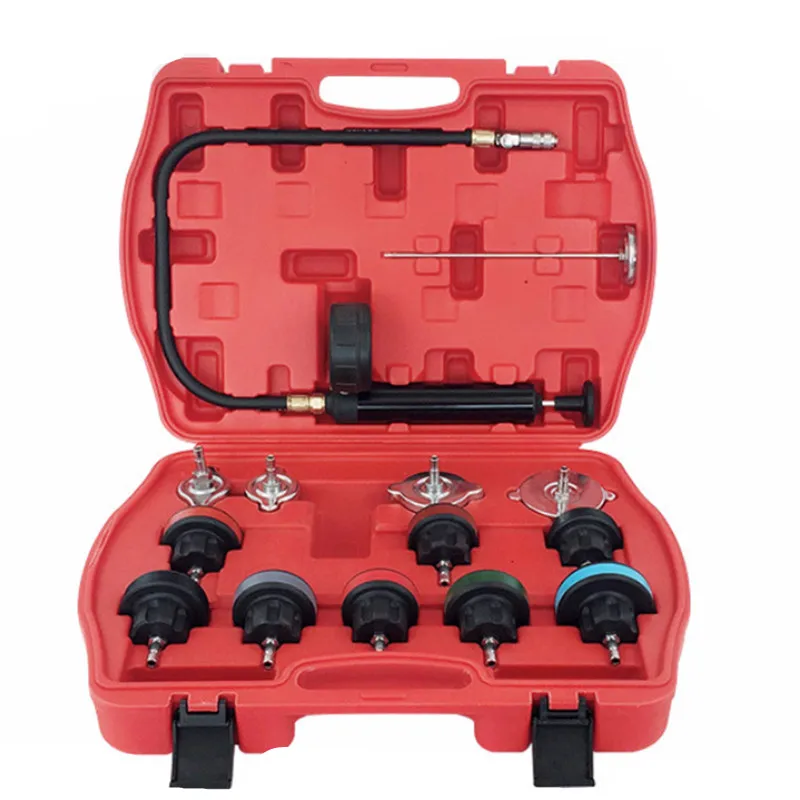 

14Pcs Universal Radiator Pressure Tester Kit Car Water Tank Leak Detector