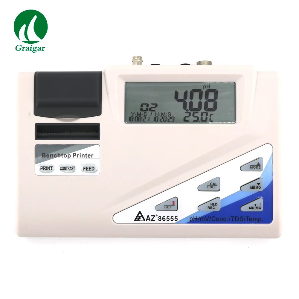 AZ86555 Ph Измеритель проводимости с Salinometer собирает данные через RS232 путем