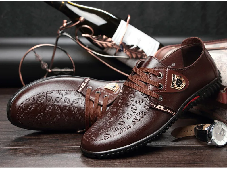 Merkmak/мужская повседневная обувь; коллекция года; сезон весна; очень удобная дышащая обувь из натуральной кожи на шнуровке; модная мужская обувь для отдыха; обувь для вождения