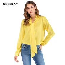 Plus Size Solid Color Chiffon Blouse Office Ladies Bow Tie Blouses Elegant Long Sleeve Female Blouse Shirt Tops For Women 5XL : image Plus Size Solid Color Chiffon Blouse Office Ladies Bow Tie Blouses Elegant Long Sleeve Female Blouse Shirt Tops For Women 5XL