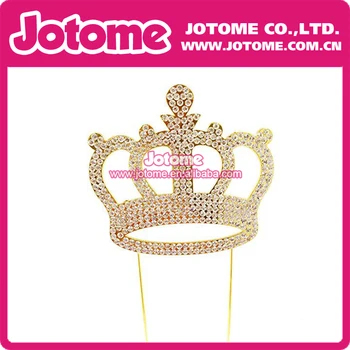 

Bling Rhinestone Crown Cake Topper Gold Tone Cake fork for Wedding / Birthday Decoration