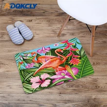 ADQKCLY зеленые растения и фламинго ковровое покрытие из мягкой фланели с принтом 40*60 см двери коврик декора дома кухня комната для ванной коврик