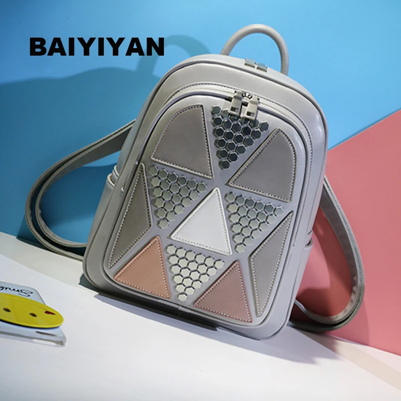 mujer 2018 mochilas bolso Patchwork marca Rivet nueva escuela moda wA61Aq4TS