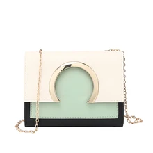 Контрастные цвета ПУ кожа сумки через плечо для женщин путешествия модная простая Сумочка Сумка через плечо женские сумки через плечо