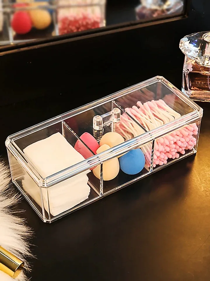 Acrylic Makeup Storage Box Cosmetic Organizer Large Capacity Makeup Display Case Brush Lipstick Holder Desk Bathroom Organizer