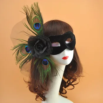 

Peacock Feather Mask Halloween Angel Mask Masquerade Mystery Birthday Party Eye Mask