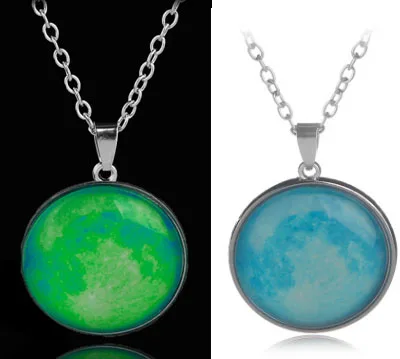 Светящаяся в темноте Вселенная небесная подвеска с Туманностью ожерелье космическая Луна Очаровательное ожерелье уникальное для нее подарок на день рождения - Окраска металла: style 18