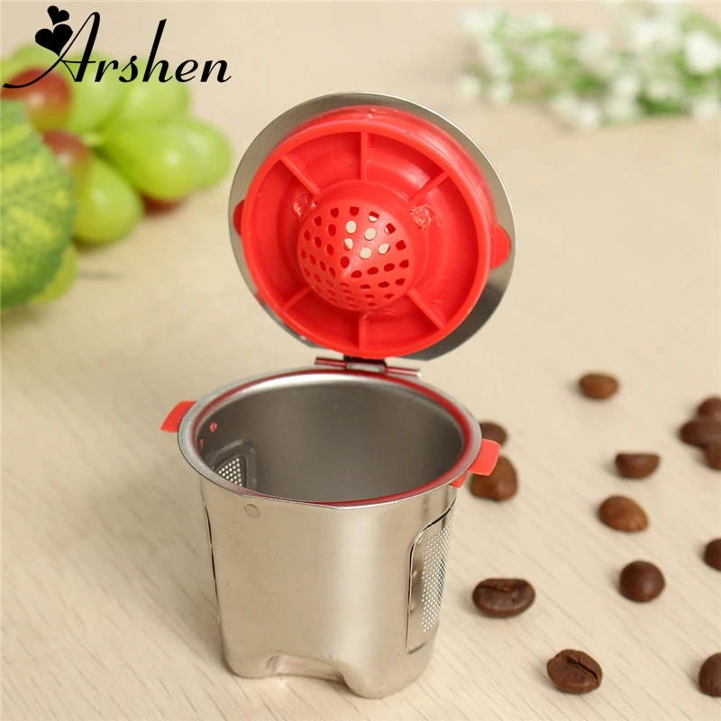 

Arshen Refillable Coffee Filter Basket Reusable Filling Stainless Steel Capsule For Keurig 2.0 Home Shop Coffee Tea Brewing Tool