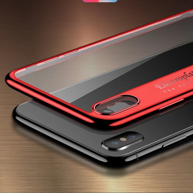 Роскошный мягкий чехол с покрытием для iPhone X 10 7 8 6 6s Plus TPU гальваническим samsung Galaxy S9