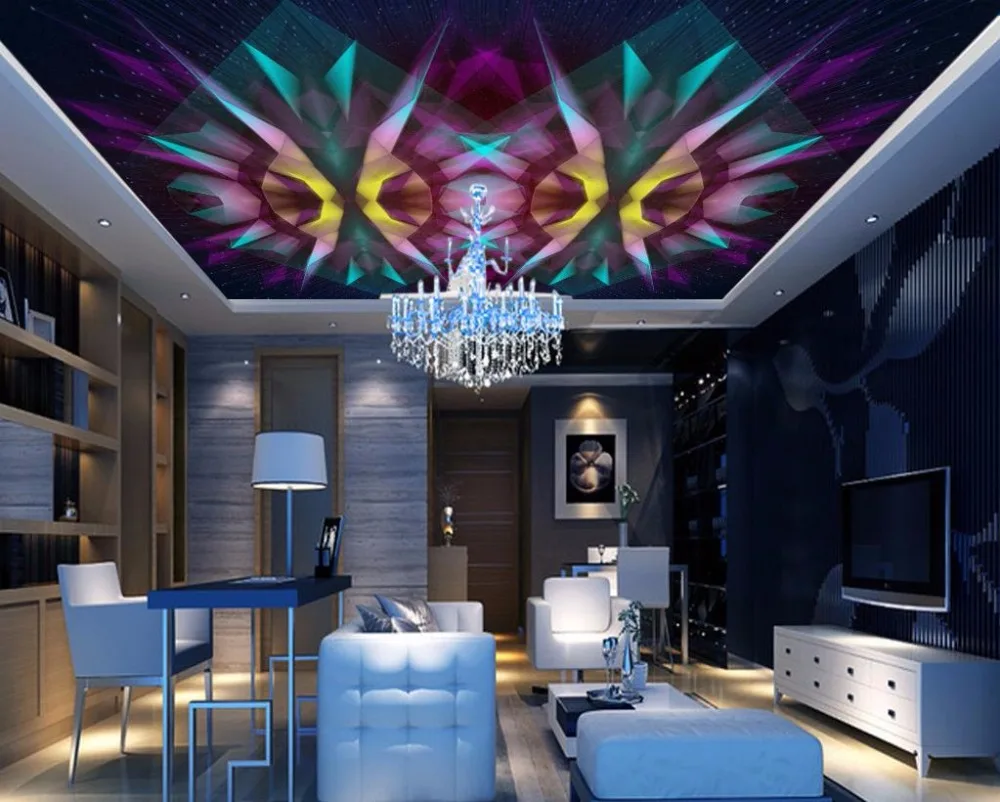 Custom 3d Ceiling Wallpaper Curve Ray Wall Papers Home Decor Living
