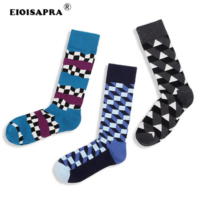 [EIOISAPRA] Harajuku Long Socks Men Funny Pattern Happy Socks Crew Cotton Hip Hop Dress Skateboard Sox Tube Cool Socks For Male