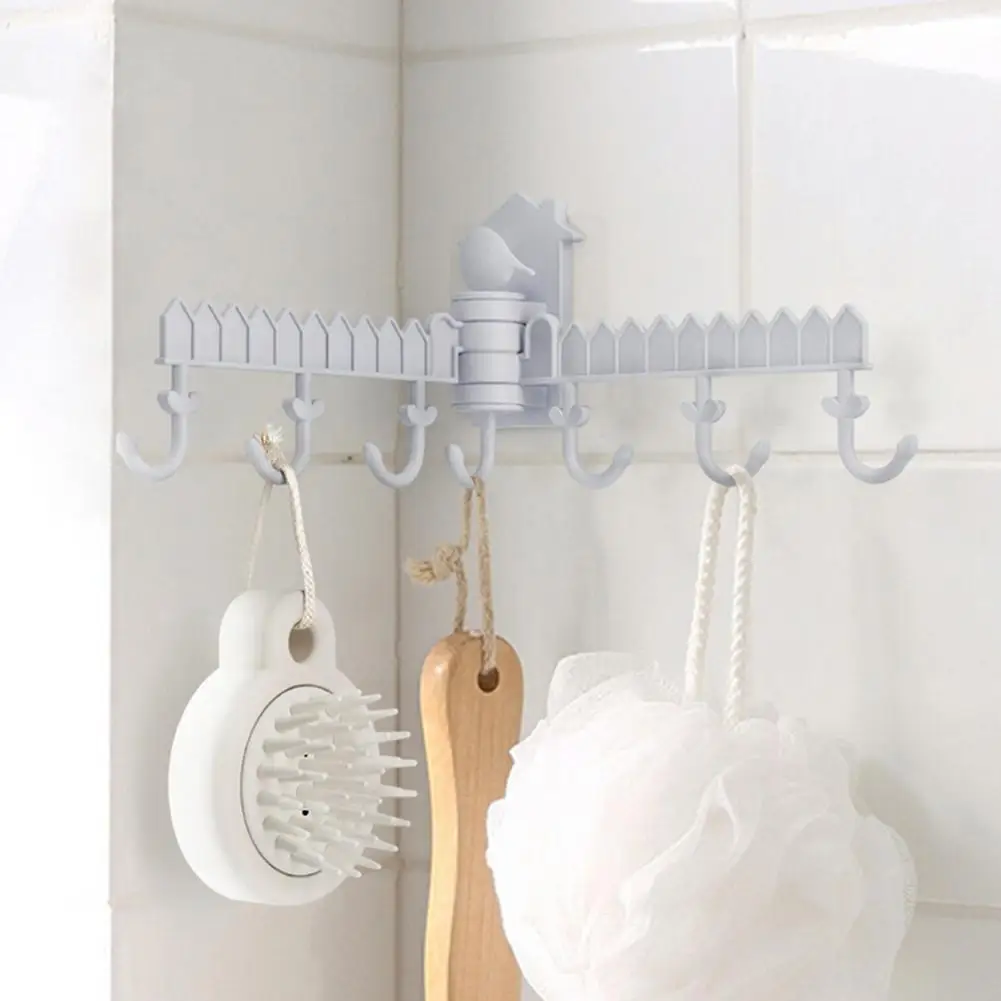 

Innovative Multifunctional Bird Double-Row Rotating Hook Waterproof Strong Adhesive Punching-Free Door Back Sticky Hook Shelf