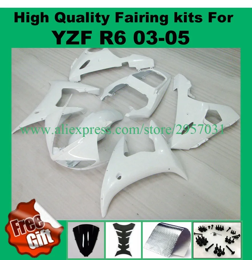 Fairings For Yamaha YZF-R6 White R6 (2003-2004)