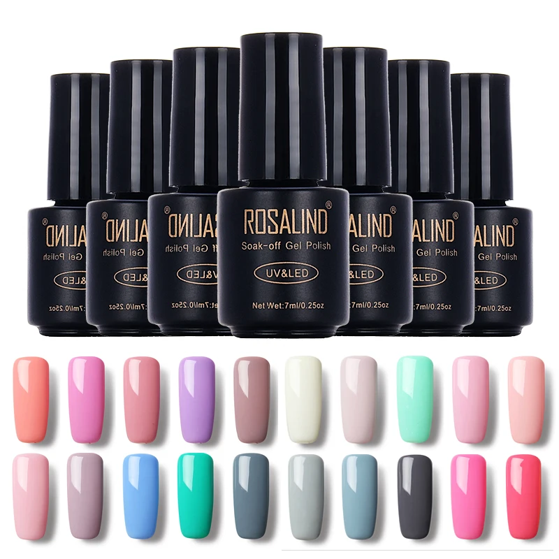 

Rosalind New Candy Color UV Gel Nail Polish 7ml Long Lasting Soak Off LED Lamp Brand Nails Gel Polish
