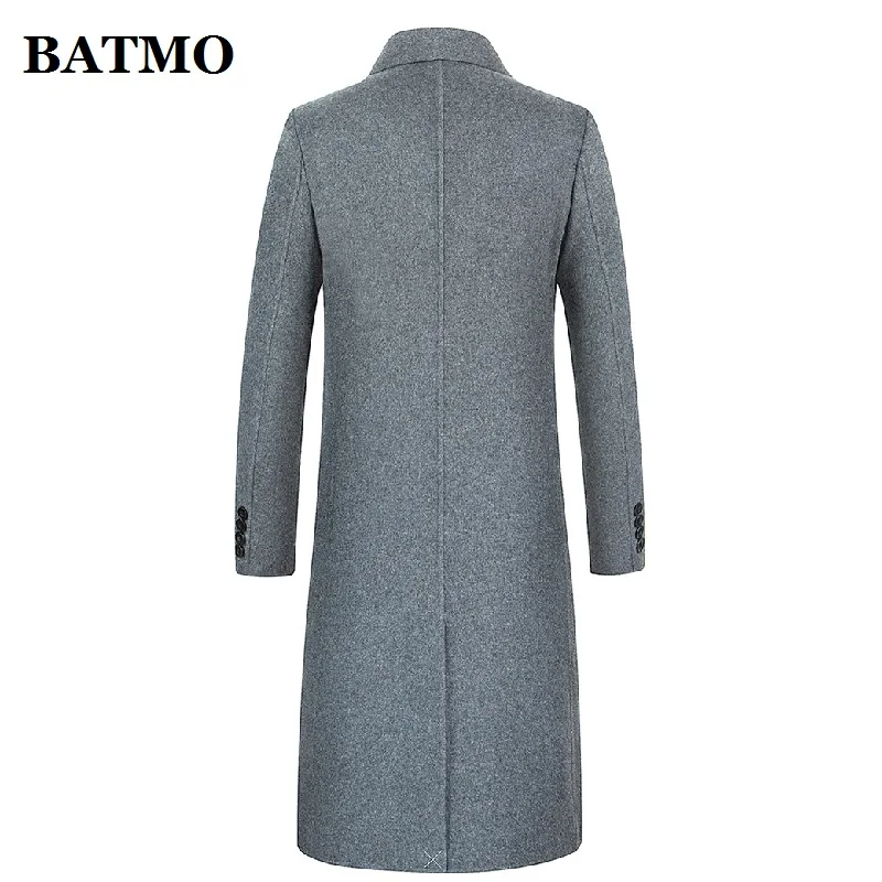 BATMO Новое поступление осень высокое качество, двустороннее шерстяное длинное пальто плащ для мужчин, мужская длинное пальто, Куртки для мужчин, 338