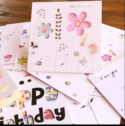 1 лот = 12 шт.! творческий полый поздравительная карточка/Цветы и бабочки на день рождения фестиваль карты/с конвертом