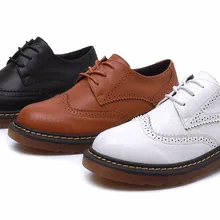 Осенне-весенняя женская кожаная обувь в британском ретро-стиле женские оксфорды с перфорацией типа «броги» на толстом каблуке, с круглым носком, на шнуровке, размер: 34-43