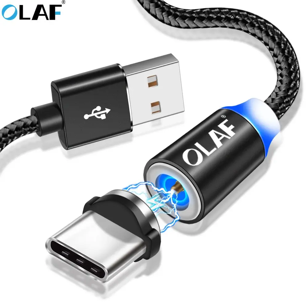 

OLAF Magnetic USB Type C Cable Fast Charging USB C Cable for Samsung Galaxy S9 S8 Oneplus 6 Xiaomi Data Sync Type-C Phone Cable