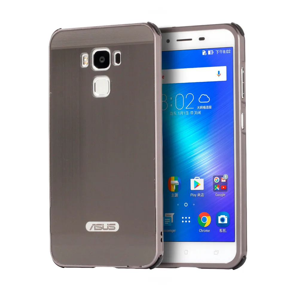 

For ASUS ZenFone 3 Max ZC553KL Case Electric Plating Metal Frame and Wire Drawing Effect Acrylic Cases for ZenFone3 Max ZC553KL