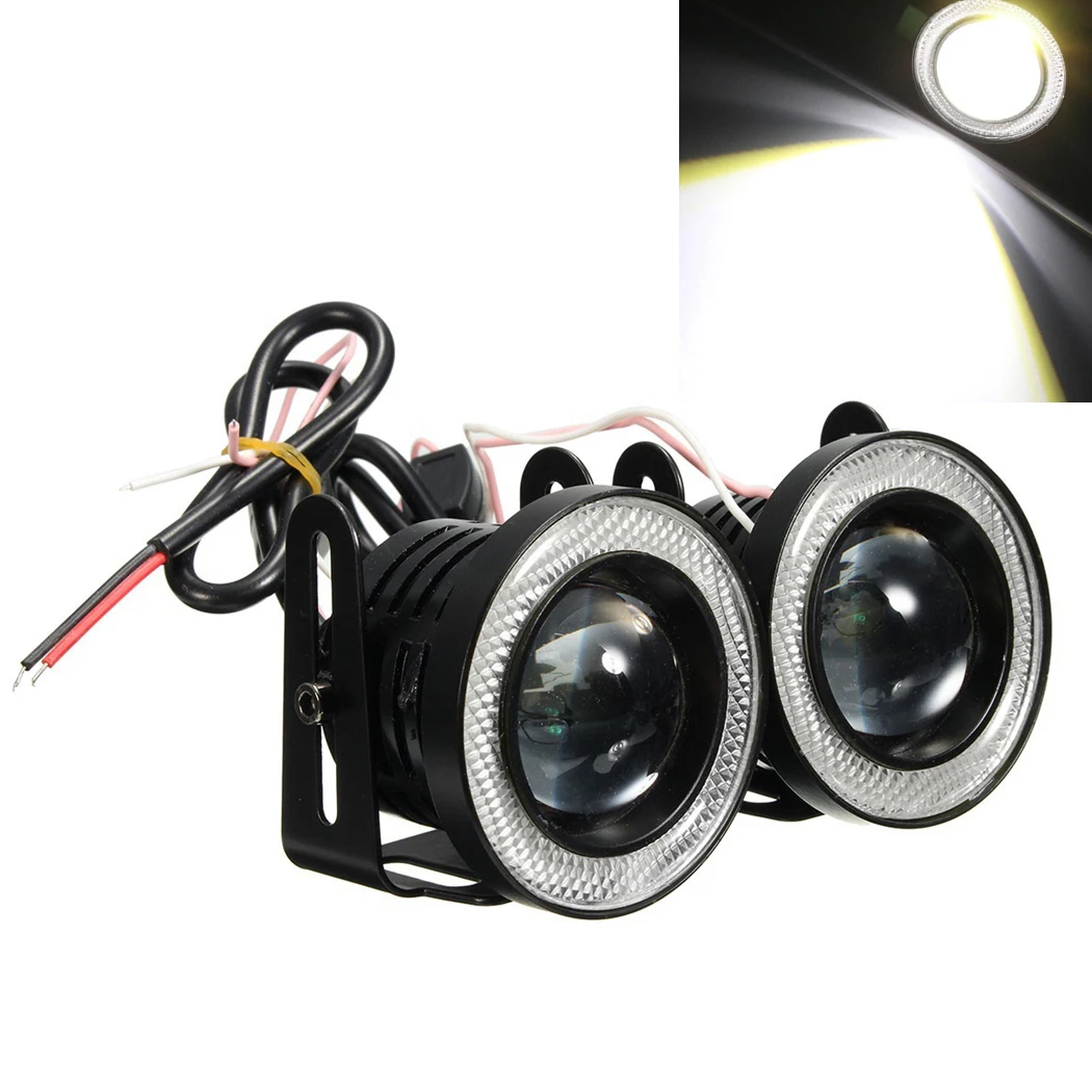 2pcs Halo Auto Projector Led Car Lights Drl Lamps Fog Light For Cars