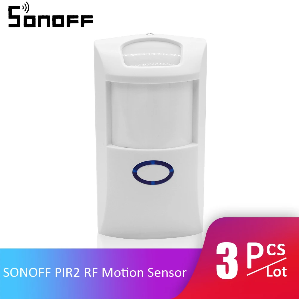 

3pcs/Lot SONOFF PIR2 Wireless Dual Infrared Detector 433Mhz RF PIR Motion Sensor Smart Home Automation Security Alarm System