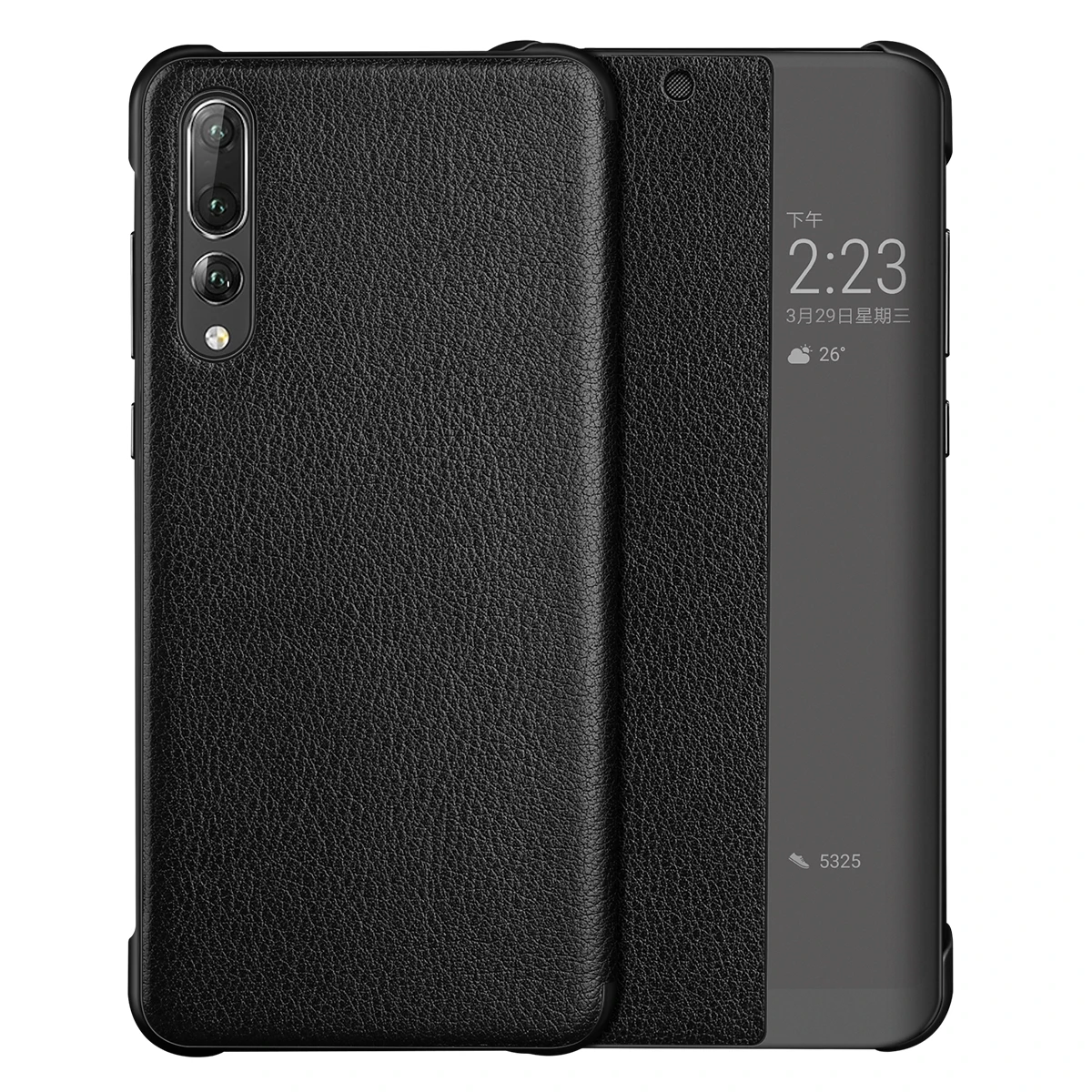 Флип чехол Smart View для Huawei P20 Pro оригинальный роскошный из натуральной кожи